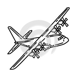 Navy Seal Hercules Icon. Doodle Hand Drawn or Outline Icon Style