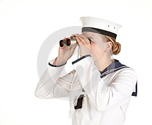 Navy seaman with binoculars