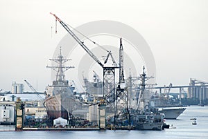 Navy Ship In Dry Dock