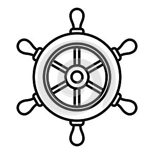 Navy ship wheel icon, outline style