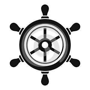 Navy ship wheel icon, simple style