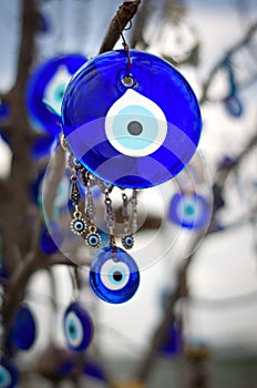 A nazar, charms to ward off the evil eye , in Cappadocia, Turke photo