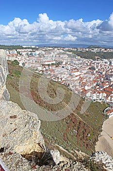 Nazare town and beach from Sitio photo