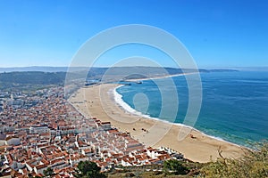 Nazare town from Sitio, Portugal photo
