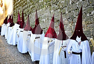Nazarenes, Holy Week in Baeza, Jaen province, Andalusia, Spain photo