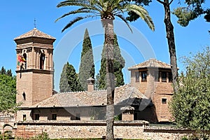 At Nazaries Palaces of the Alhambra of Granada.Spain photo