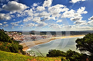 NazarÃÂ© is a popular seaside resorts in Portugal photo