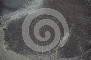 Nazca line of the astronaut . Ancient geoglyph located in the Nazca Desert in southern Peru photo