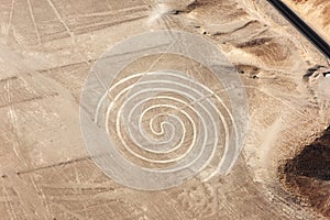 Nazca lines from the aircraft - spiral