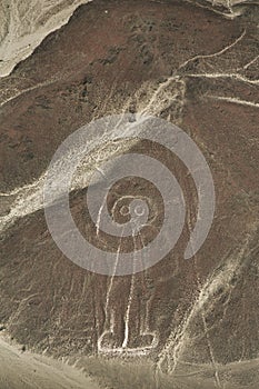 Nazca lines on desert in Peru, South America