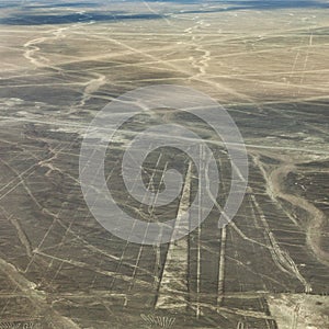 Nazca or Nasca mysterious lines and geoglyphs photo