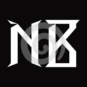 NB Logo monogram with slice shape design template
