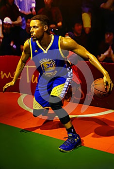 Nba player wardell stephen curry wax figure at madam tussads hong kong