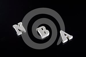 Nba word. 3d letters. Basketball concept.