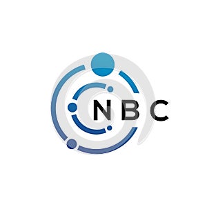 NBC letter technology logo design on white background. NBC creative initials letter IT logo concept. NBC letter design