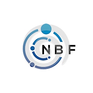 NBF letter technology logo design on white background. NBF creative initials letter IT logo concept. NBF letter design