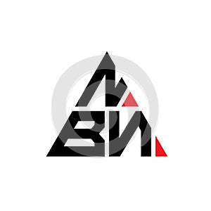 NBN triangle letter logo design with triangle shape. NBN triangle logo design monogram. NBN triangle vector logo template with red