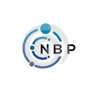 NBP letter technology logo design on white background. NBP creative initials letter IT logo concept. NBP letter design