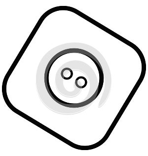 Button Isolated Vector Icon for Sewing and Tailoring