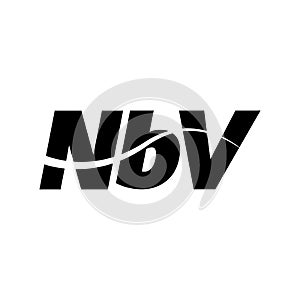 NBV typography vector monogram illustration