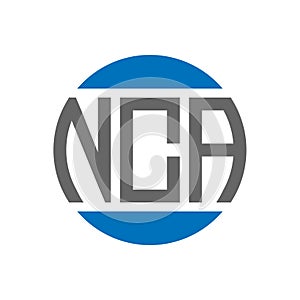 NCA letter logo design on white background. NCA creative initials circle logo concept. NCA letter design