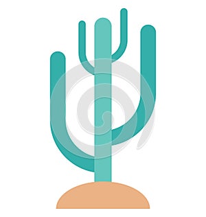 Cactus, Cactus Tree Color Isolated Vector Icon editable