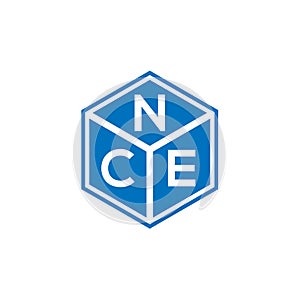 NCE letter logo design on black background. NCE creative initials letter logo concept. NCE letter design