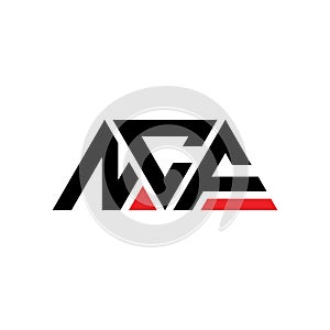 NCF triangle letter logo design with triangle shape. NCF triangle logo design monogram. NCF triangle vector logo template with red