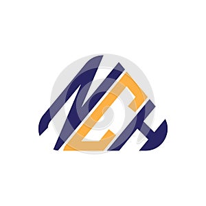 NCH letter logo creative design with vector graphic, NCH