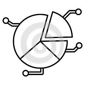 Circle Chart outline vector icon which can easily modify or edit