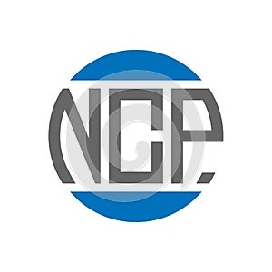 NCP letter logo design on white background. NCP creative initials circle logo concept. NCP letter design photo