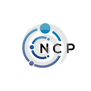 NCP letter technology logo design on white background. NCP creative initials letter IT logo concept. NCP letter design photo