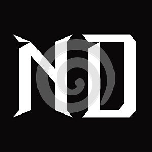 ND Logo monogram with slice shape design template