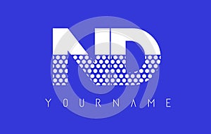 ND N D Dotted Letter Logo Design with Blue Background. photo