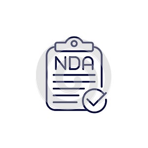 NDA agreement document line icon