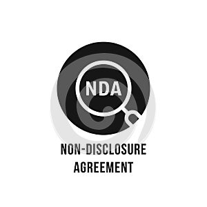 Nda badge with magnifying glass