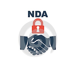 NDA logo. Black icon Non disclosure Agreement