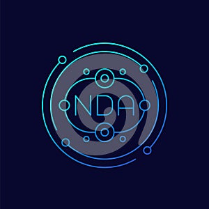 NDA, Non disclosure agreement linear icon