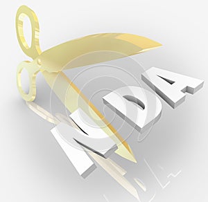 NDA Non Disclosure Agreement Scissors Cutting Letters Acronym