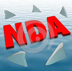 NDA Non Disclosure Agreement Sharks Danger Restriction Sharing S