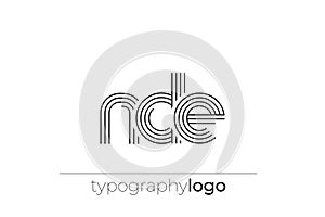 NDE modern geometric typography logo