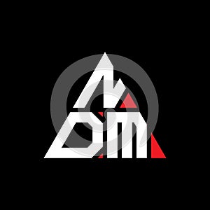 NDM triangle letter logo design with triangle shape. NDM triangle logo design monogram. NDM triangle vector logo template with red