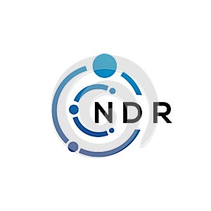 NDR letter technology logo design on white background. NDR creative initials letter IT logo concept. NDR letter design