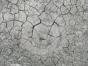Drought. Dry cracked ground top view