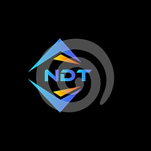 NDT abstract technology logo design on Black background. NDT creative initials letter logo concept