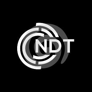 NDT letter logo design on black background.NDT creative initials letter logo concept.NDT vector letter design