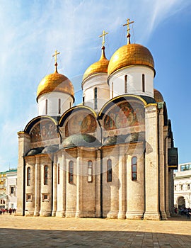 Ne of the cathedrals inside the Kremlin, Moscow, Russia. Uspensky cathedral