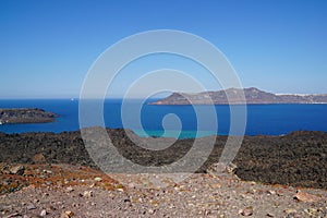 Nea Kameni island near Santorini, Cyclades, Greece