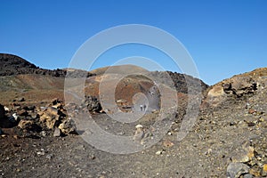 Nea Kameni island near Santorini in Greece