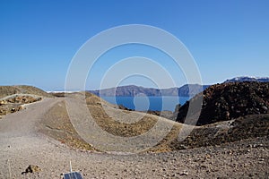 Nea Kameni island near Santorini in Greece
